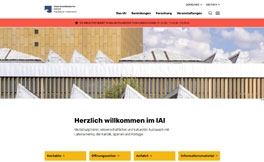 Abbildung der Startseite von IAI - Ibero-Amerikanisches Institut
