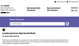 Abbildung der Startseite von Landeszentrum Barrierefreiheit für Baden-Württemberg (LZ-BARR)