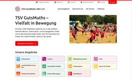 Abbildung der Startseite von TSV GutsMuths