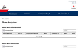 Abbildung der Startseite von Digitaler Landesaktionsplan Hamburg (Backend)