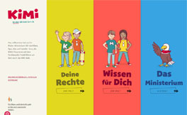 Abbildung der Startseite von Kinder-Ministerium