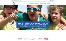 Abbildung der Startseite von Masterplan Inklusion im niedersächsischen Sport