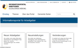 Abbildung der Startseite von Informationsportal für Arbeitgebeer